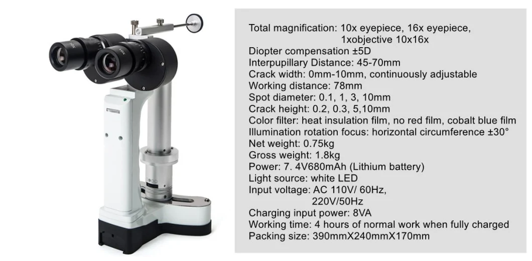 Veterinary Equipment China Ophthalmology Digital Slit Lamp Ophthalmic Portable Slit Lamp for Vet